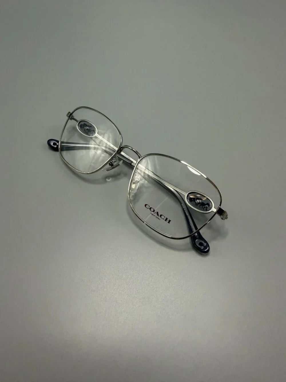 Coach Silver Metal Eyeglass Frames Horse Carriage Logo New Demo